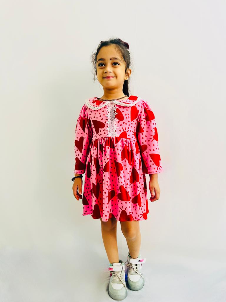 Girls Pink Valentine's Day dress / Girl's Valentines Day /  Valentines Day dress/ V-Day outfit for girls