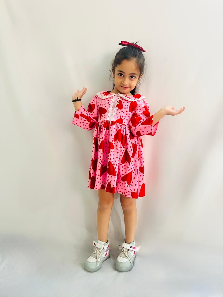 Girls Pink Valentine's Day dress / Girl's Valentines Day /  Valentines Day dress/ V-Day outfit for girls