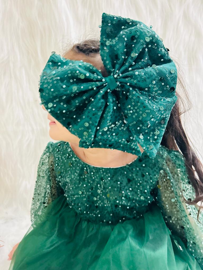 CLASSY LITTLE GIRLS HAIR BIG SIZE BOW HEAD BAND Head Band - Green