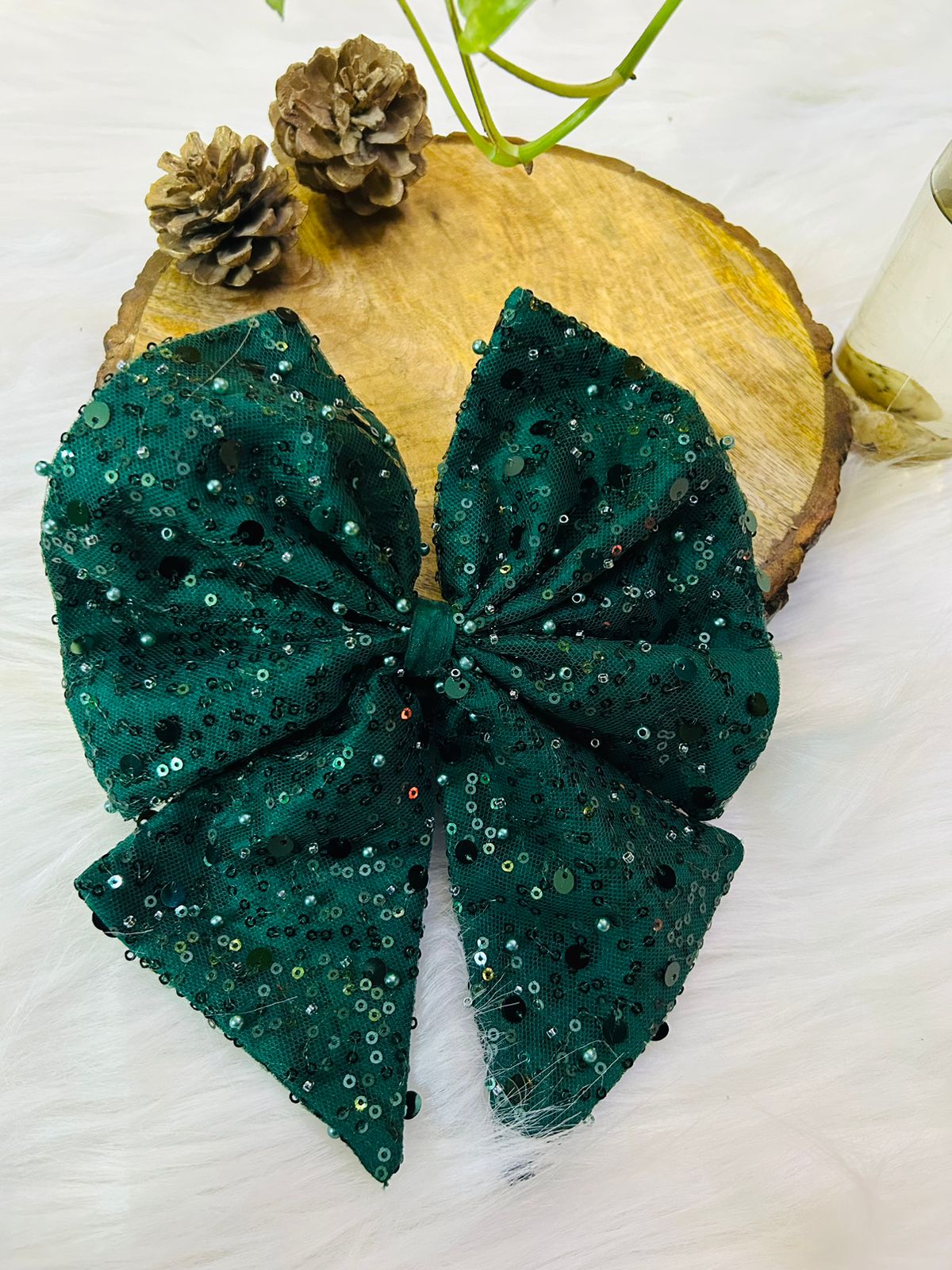 CLASSY LITTLE GIRLS HAIR BIG SIZE BOW HEAD BAND Head Band - Green