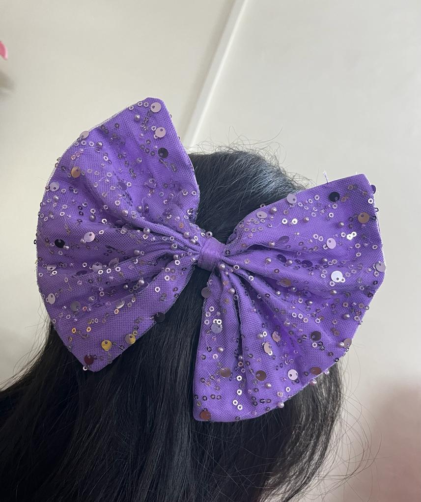 Hair Sailor Bow Clip for Women and Girls (Lilac ) (Pack of 1)